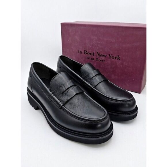 To Boot New York $399 O\'Conner Leather Loafers Windsor Black Lug Sole Men\'s 9.5 main image 5